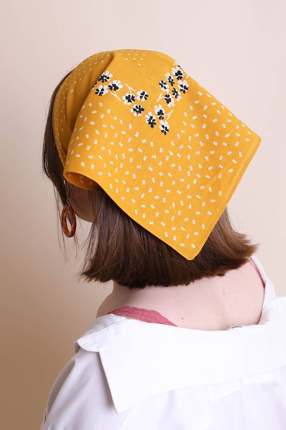 Dotted Flower Cotton Hankerchief