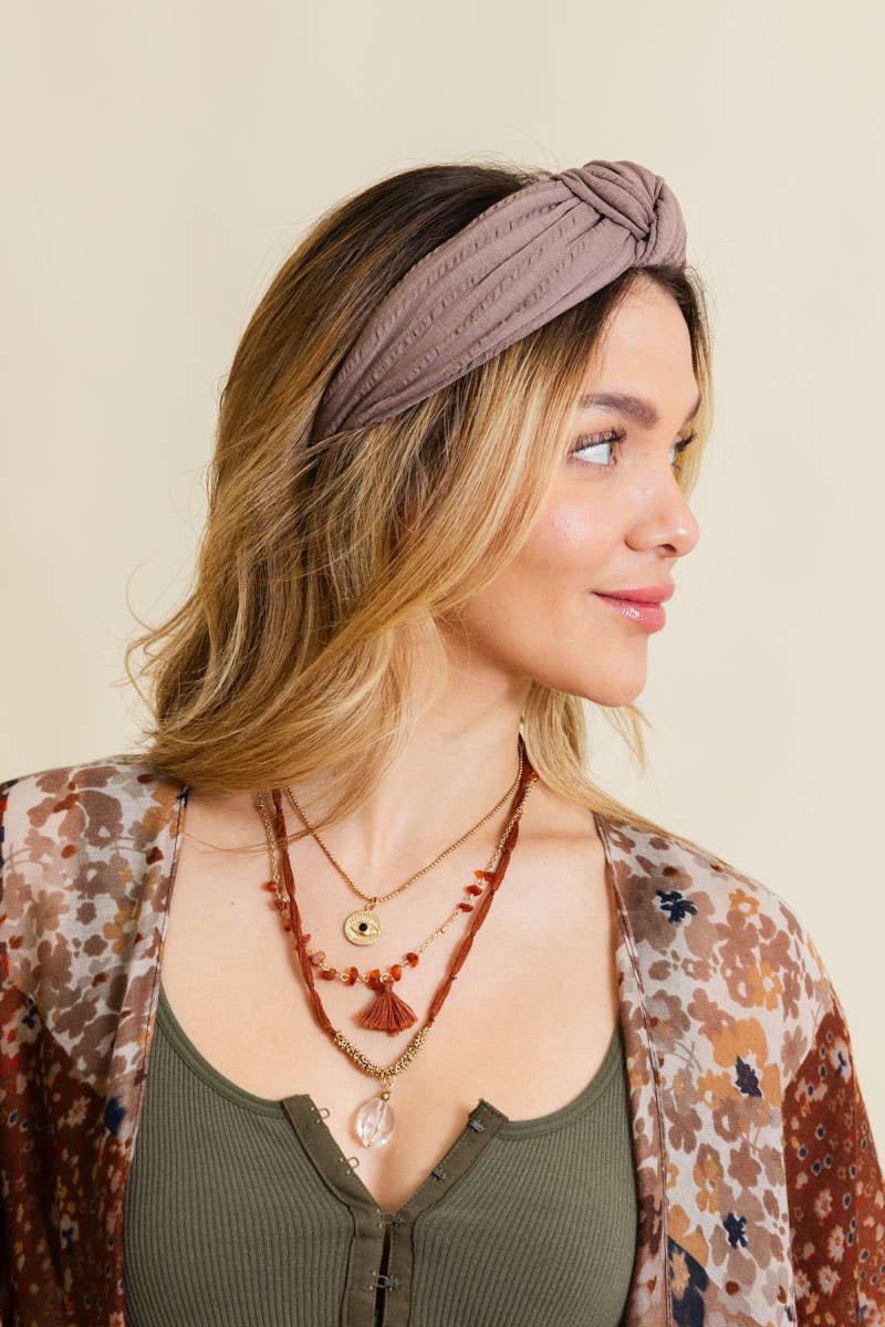 Stripe Topknot Headband