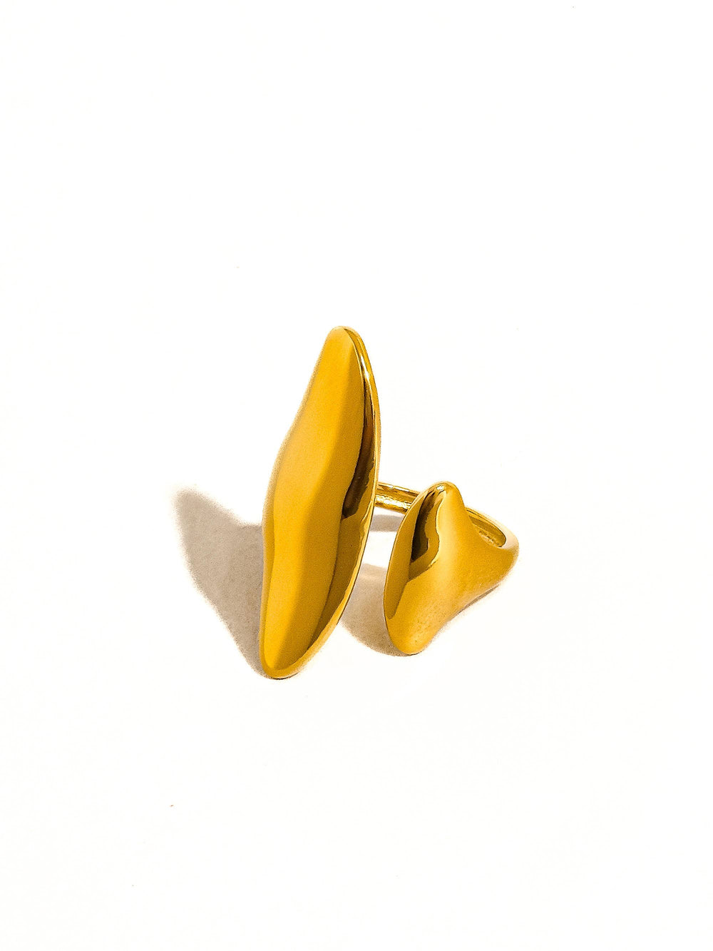 Danielle Gold Non-Tarnish Abstract Statement Ring - Size 7