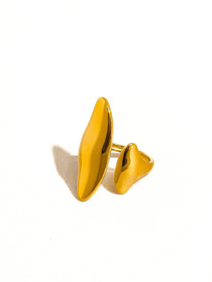 Danielle Gold Non-Tarnish Abstract Statement Ring - Size 7