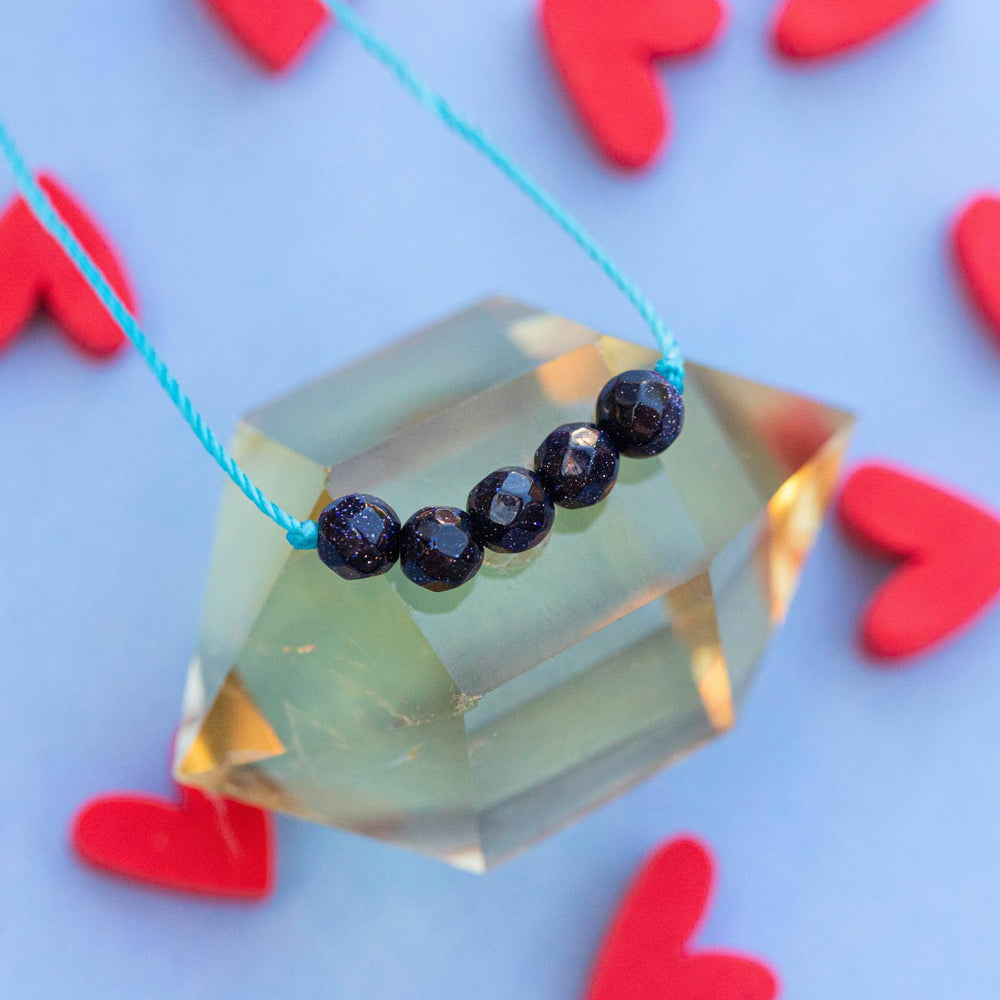 SoulKu - Blue Goldstone Little Wishes KIDS Necklace for Friendship