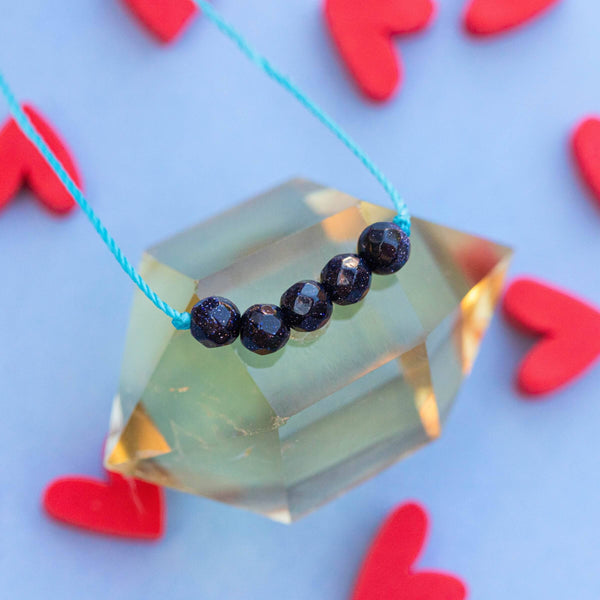 SoulKu - Blue Goldstone Little Wishes KIDS Necklace for Friendship