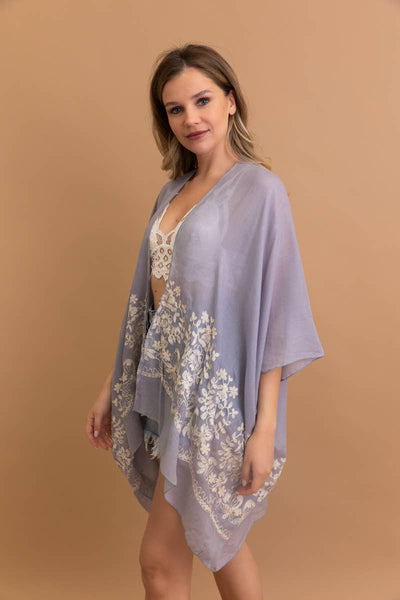 Boho Chic Floral Embroidered Kimono | Stitch Detail 🌼