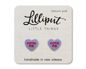 Lilliput Little Things - NEW Conversation Heart Earrings // Valentines Day
