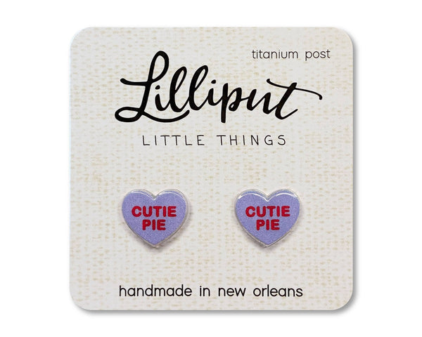 Lilliput Little Things - NEW Conversation Heart Earrings // Valentines Day