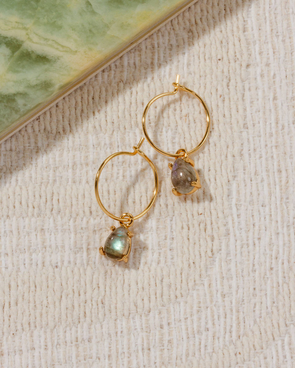 Labradorite Airy Hoop Earrings