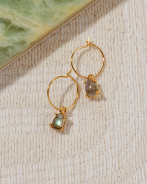 Labradorite Airy Hoop Earrings
