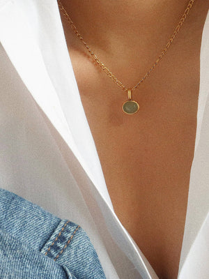 Winslow Non-Tarnish Green Aventurine Pendant Necklace