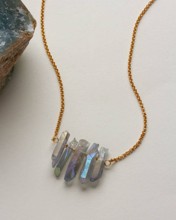 Luna Norte - Rainy Day Necklace - Rainbow Quartz