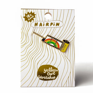 Yellow Owl Workshop - Rainbow 35mm Film Hairpin | Photographer Gold Hair Accessory