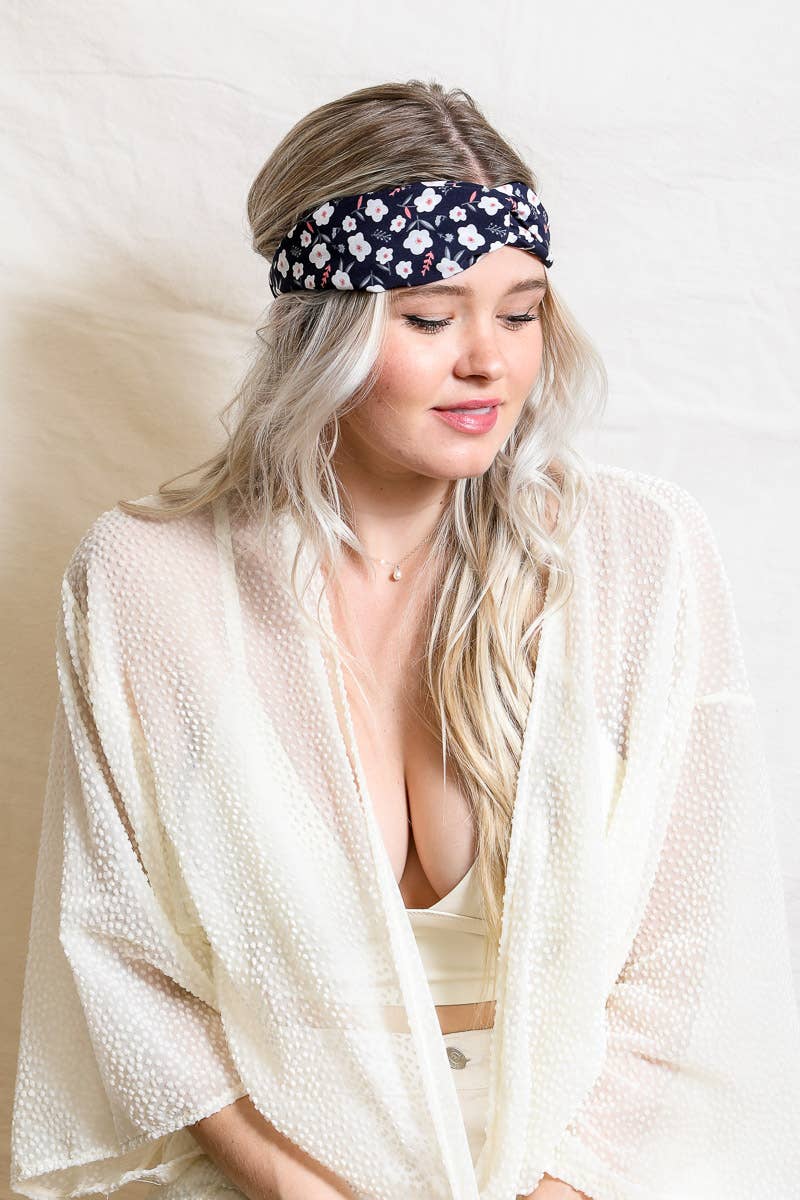 Blossom Print Twist Headwrap