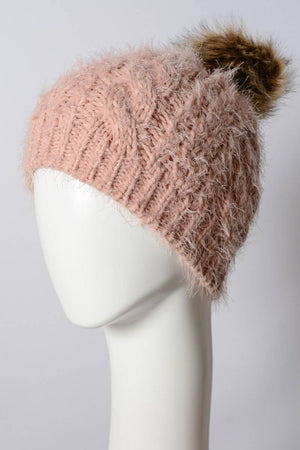 Cable Knit Pom Pom Beanie