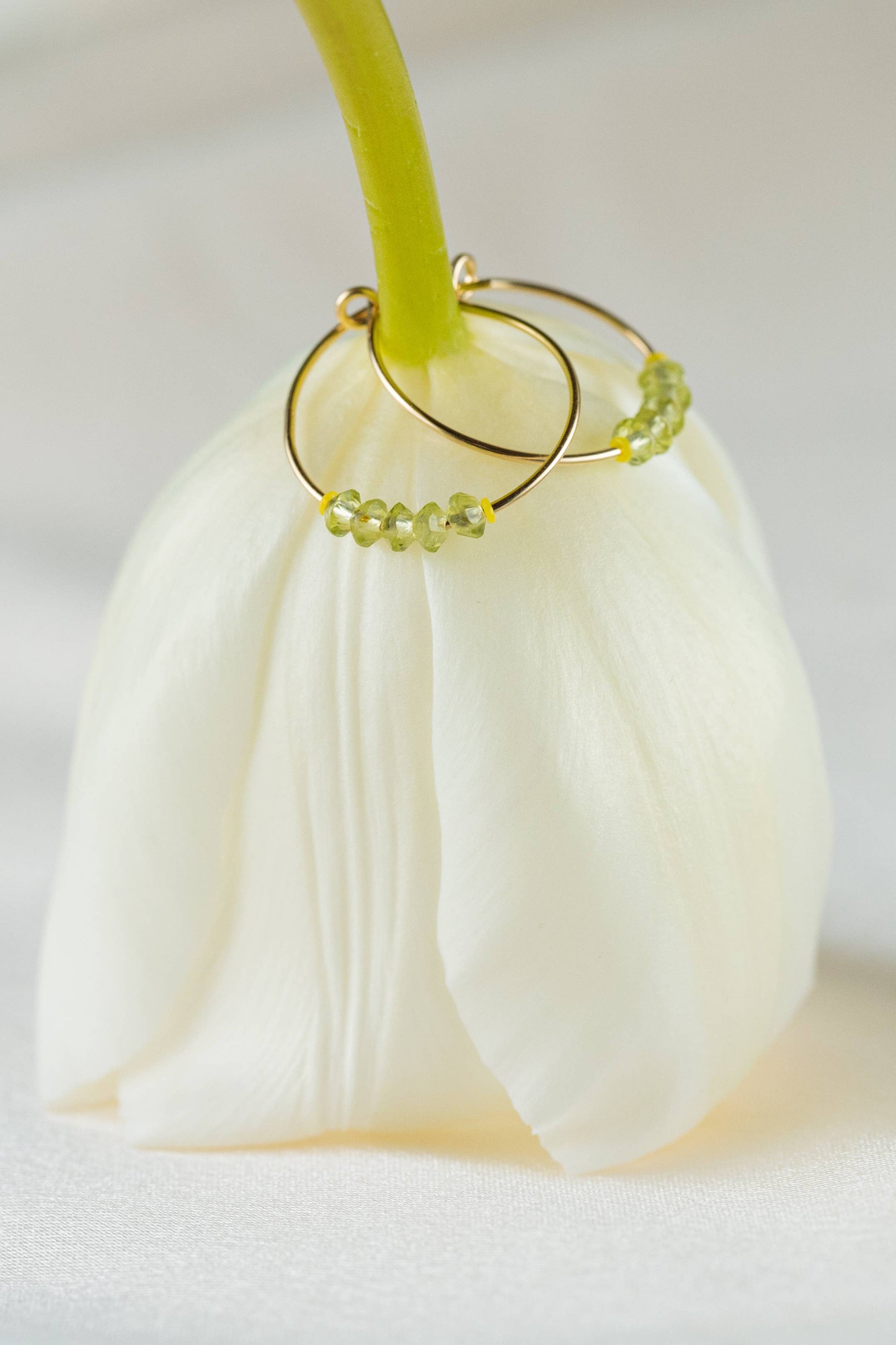 Radiant Gold-Filled Hoop Earrings - Peridot
