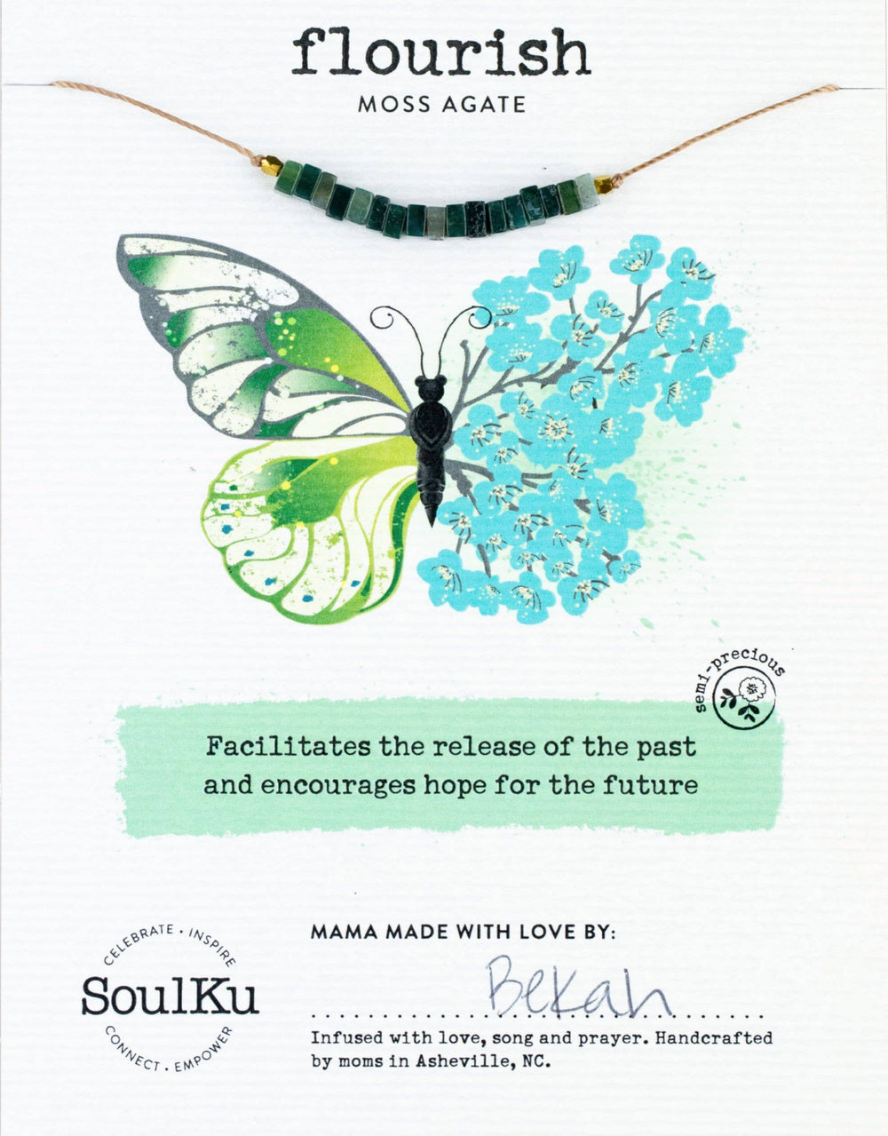 SoulKu - Moss Agate Becoming Necklace for Flourish