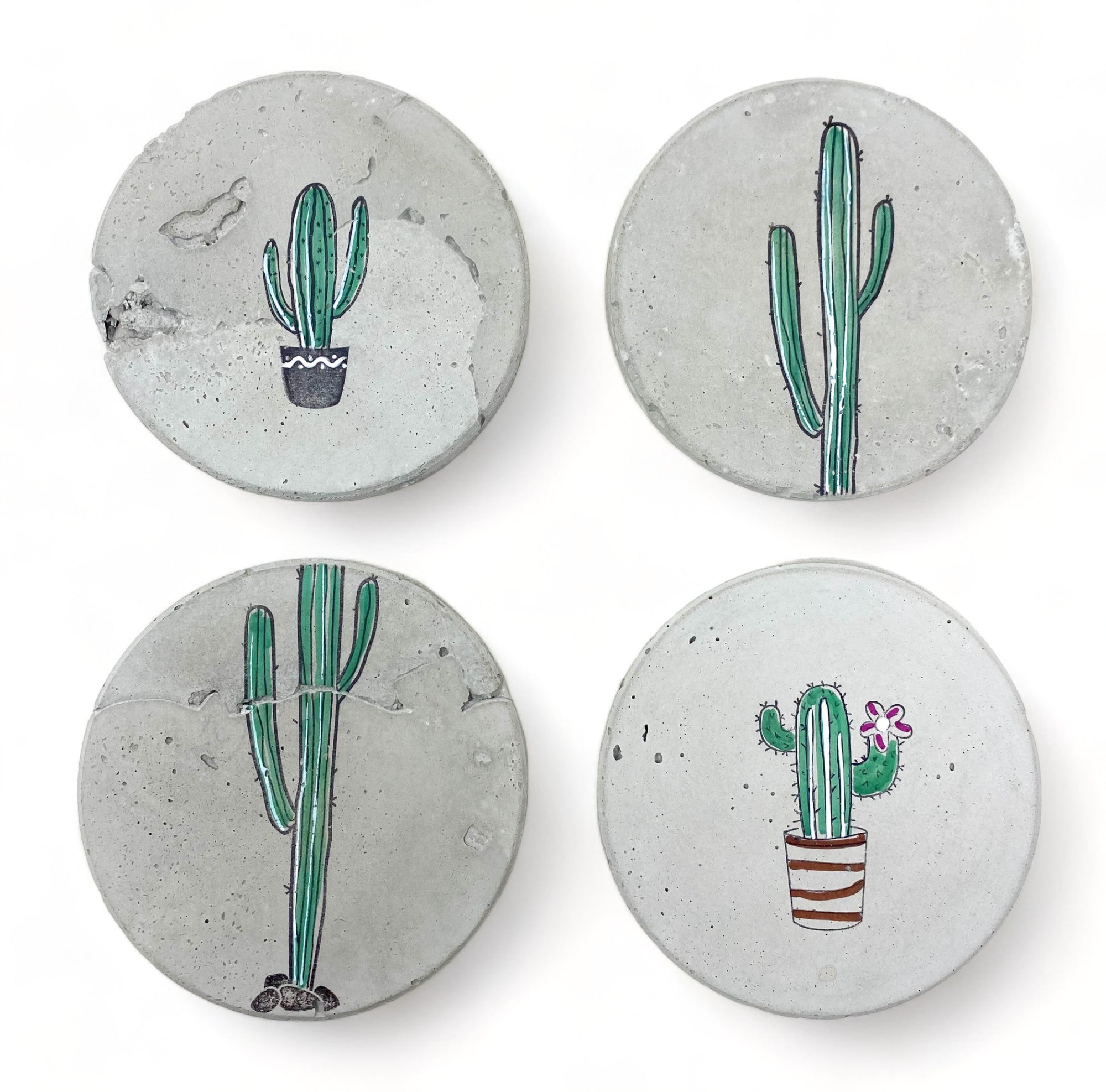 Cactus Concrete Coasters