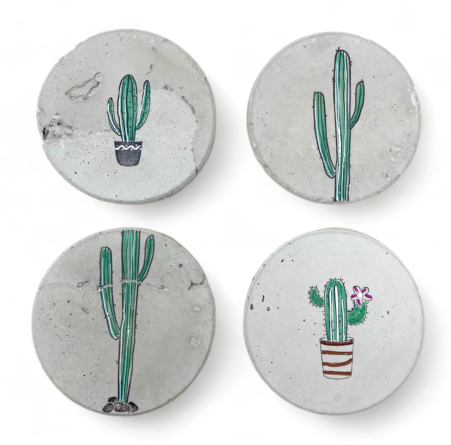 Cactus Concrete Coasters
