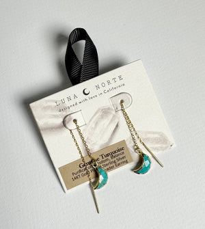 Turquoise Eclipse Threader Earrings