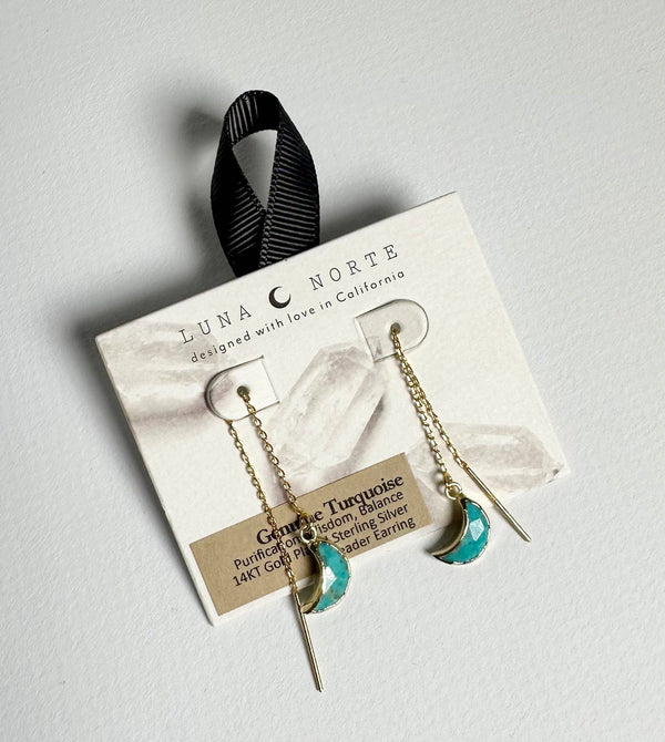 Turquoise Eclipse Threader Earrings
