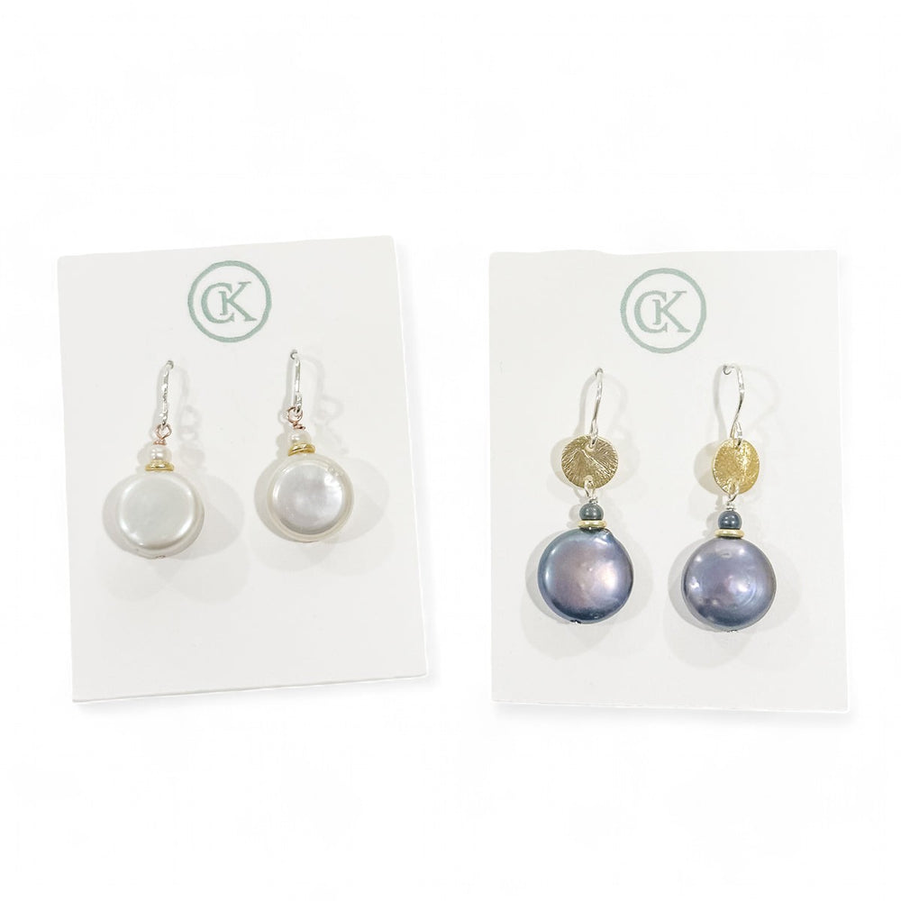WHS Coin Pearl Earrings