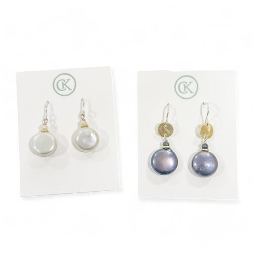 WHS Coin Pearl Earrings