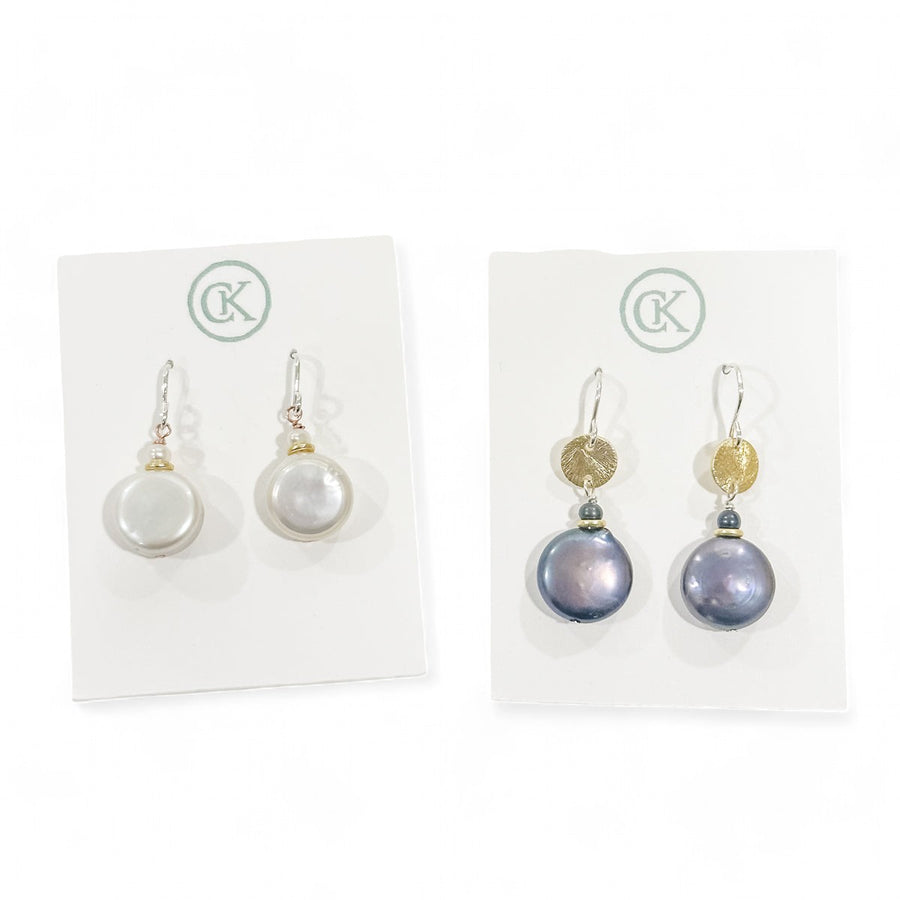WHS Coin Pearl Earrings
