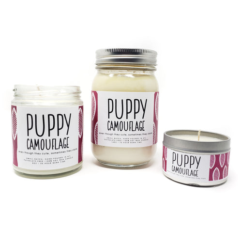 Puppy Camouflage Candle - 8oz