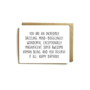 Card - Birthday. You Are Incredibly Dazzling