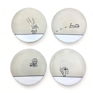 Cat Concrete Coasters