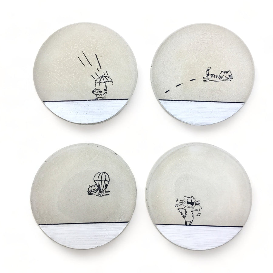 Cat Concrete Coasters