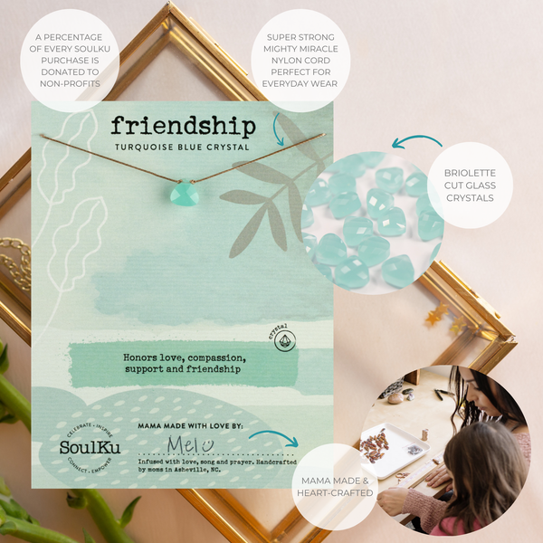 Friendship Turquoise Crystal Necklace