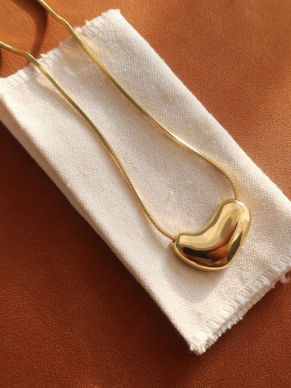 Louis Gold Non-Tarnish Puffy Heart Necklace
