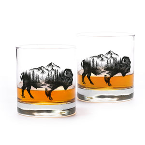 Black Lantern - Rustic Bison and Nature Whiskey Glasses
