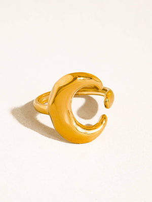 Flânerie by MAIQ - Aurelune 18K Gold Non-Tarnish Minimalist Moon Ring