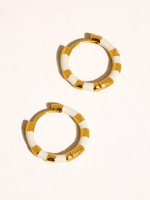 Flânerie by MAIQ - Avielle 18K Gold Vintage Enamel Hoop Earring