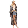 Charcoal Damask Print Kimono