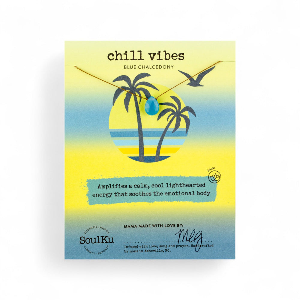 Chill Vibes Blue Chalcedony Necklace