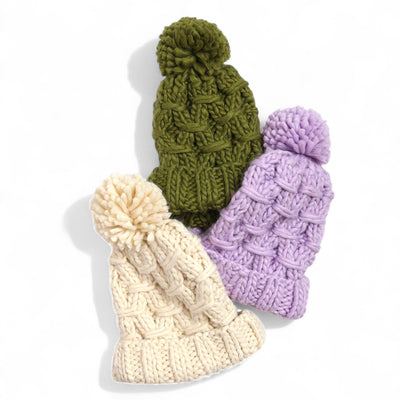 Cream Oversized Chunky Knit Beanie