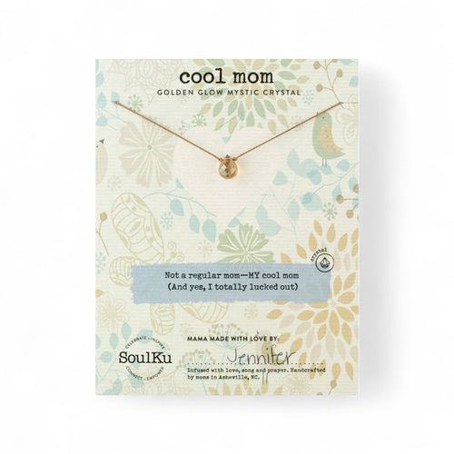 SoulKu - Golden Glow Mystic Crystal Necklace for Cool Mom