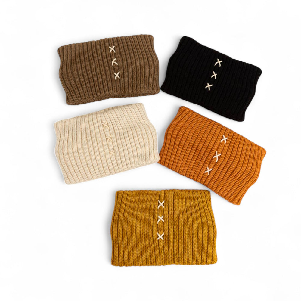 Orange Cross Stitch Wrap Around Headband