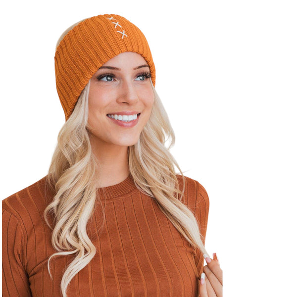 Orange Cross Stitch Wrap Around Headband