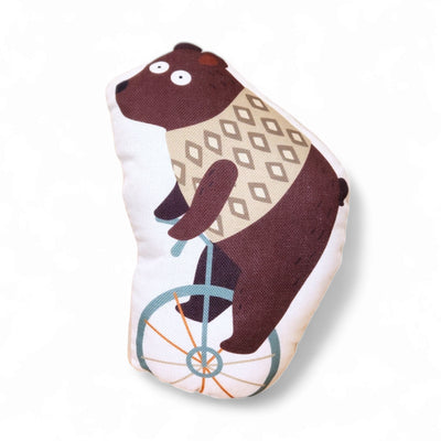 Unicycle Bear Cuddle Plush Cushion