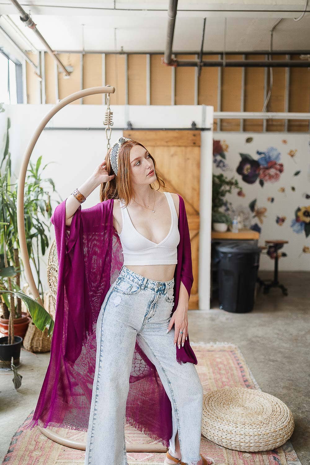 Frayed Trim Kimono
