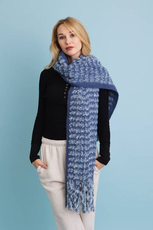 Black Ultra Soft Tassel Scarf