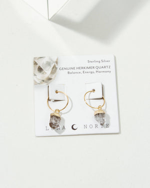 Herkimer (Diamond) Quartz Mini Hoops