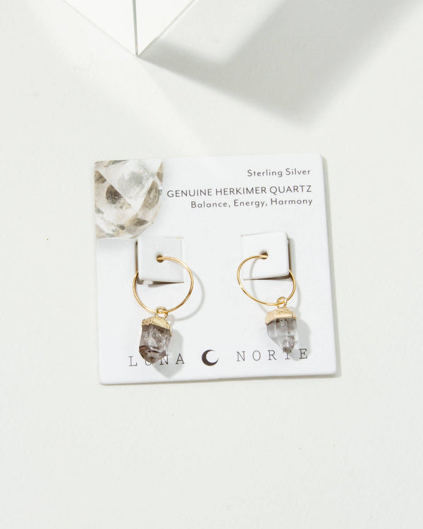 Herkimer (Diamond) Quartz Mini Hoops