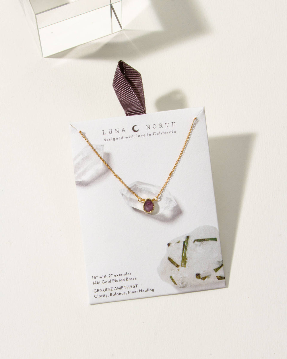Gold Delicate Amethyst Gemstone Necklace