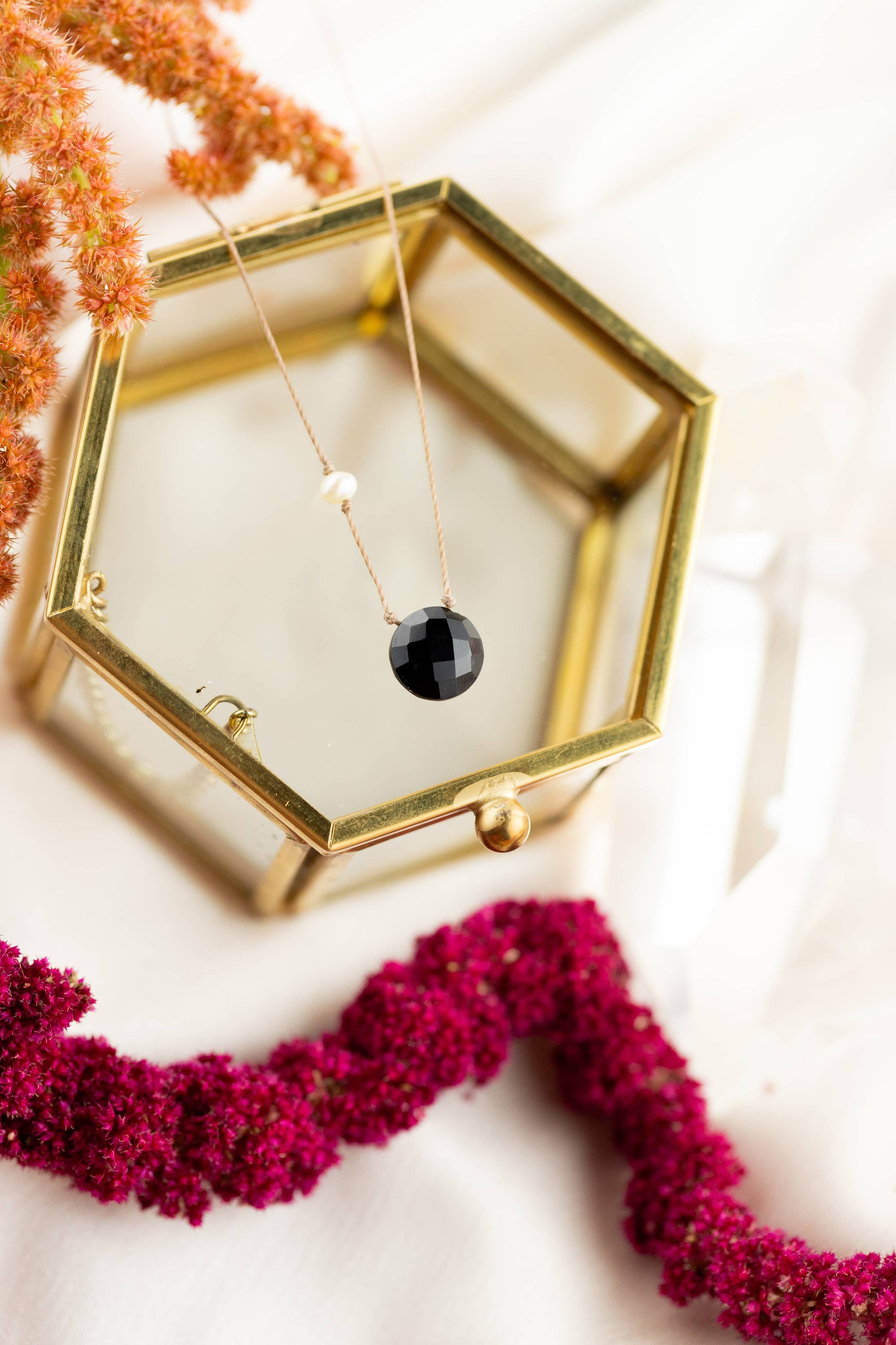 You Are Strong Pearl & Black Onyx Necklace