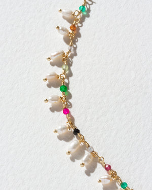 Luna Norte - Lily of the Valley Collar Necklace - Genuine Multistone & Pe