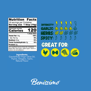 Benissimo / Hongar Farms / Lesley Elizabeth - Benissimo Parmesan Garlic EVOO Blend – 8.12 fl oz Marasca