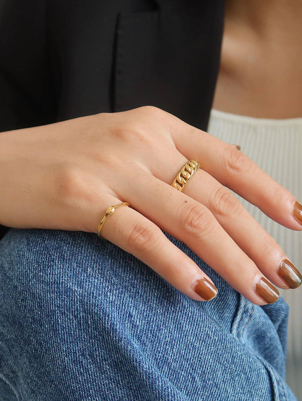 Flânerie by MAIQ - Billie 18K Non-Tarnish Braided Chain Ring